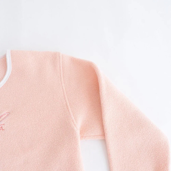 Vintage Wisegirl Peach Teddy Bear Embroidered Orlando Florida Crew Sweater M - Picture 9 of 12